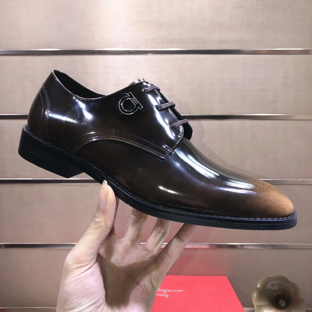 Men's shoes 💰540💰[Ferragamo/Ferragamo] (high-end Niuli) New 🍀 Ferragamo* - top version Ferragamo's classic formal leather shoes! Made of imported original cowhide, the inner top layer is comfortable cowhide lining! Original wear-resistant rubber outsole! High quality products! Code number 38-44!